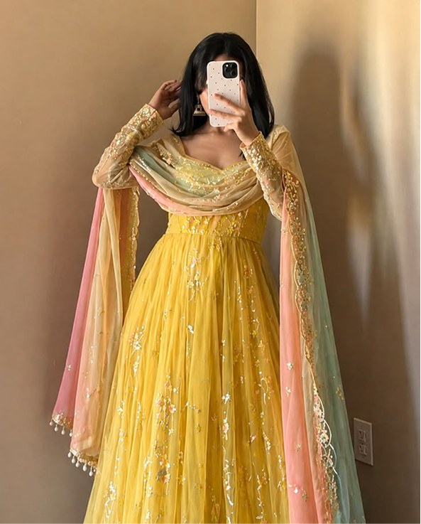 Attire inspiration: yellow embellished lehenga